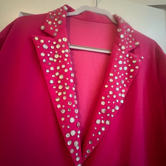 Bedazzled Hot Pink Blazer - Picture 2 of 4